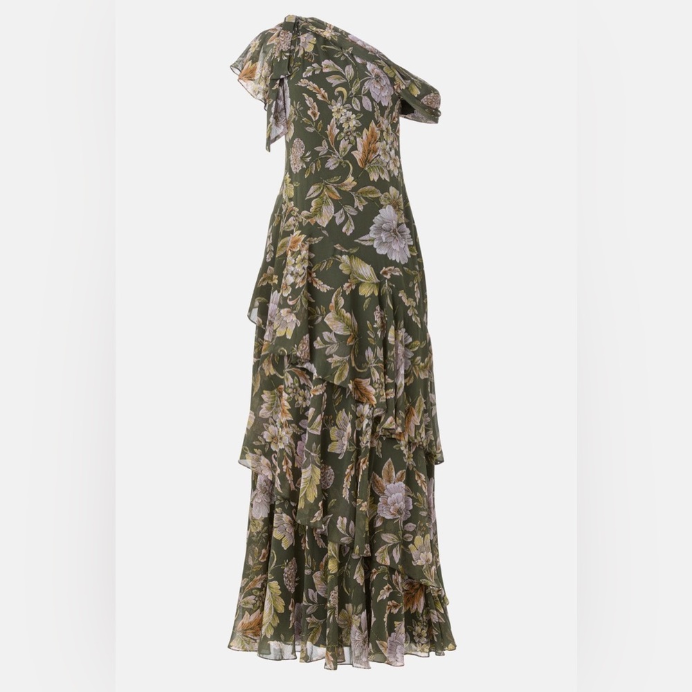 Brand new with tag -Lauren Ralph Lauren One Shoulder Green Floral Dress